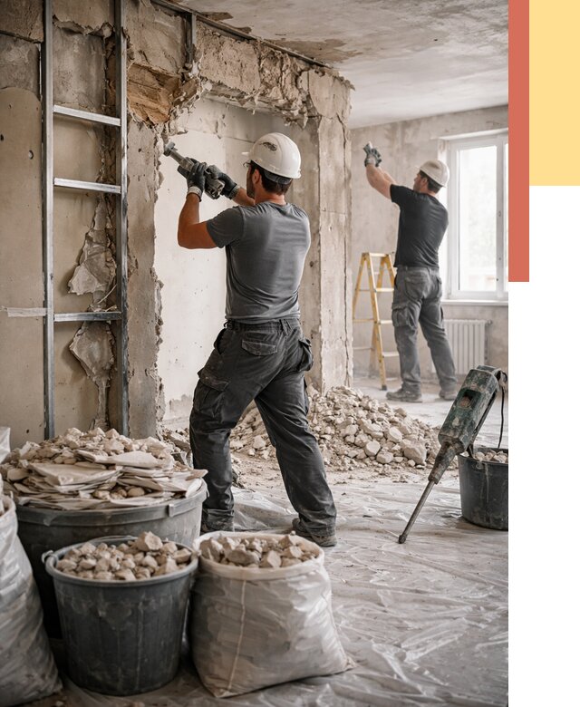 Демонтажные работы в Каспийске от 2749 руб. — услуги и цена под ключ | ОТДЕЛОЧНИК-Ксп