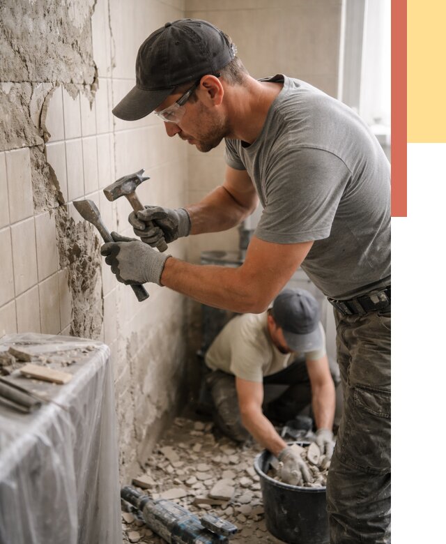 Демонтаж плитки со стен в Каспийске от 865 руб. — быстро и недорого | ОТДЕЛОЧНИК-Ксп