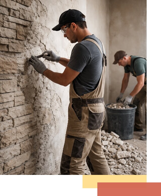 Демонтаж декоративного камня в Каспийске профессионально и безопасно