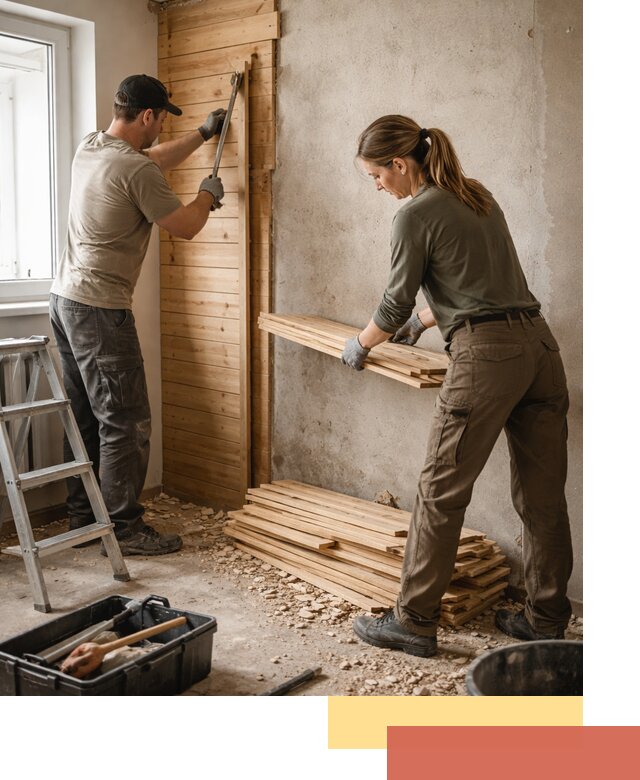 Демонтаж вагонки со стен в Каспийске — профессиональный демонтаж