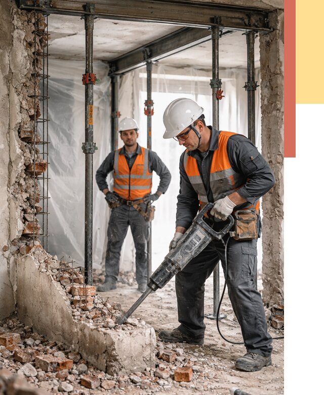 Снос несущих стен в Каспийске от 10436 руб. — демонтаж несущей стены под ключ | ОТДЕЛОЧНИК-Ксп