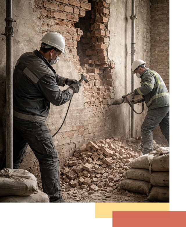 Демонтаж кирпичных стен в Каспийске быстро и безопасно