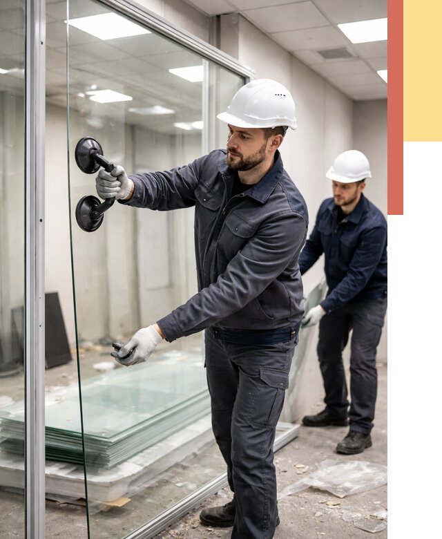 Демонтаж стеклянных перегородок в Каспийске от 3258 руб. — быстро и недорого | ОТДЕЛОЧНИК-Ксп