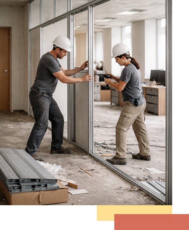 Демонтаж алюминиевых перегородок в Каспийске быстро и аккуратно