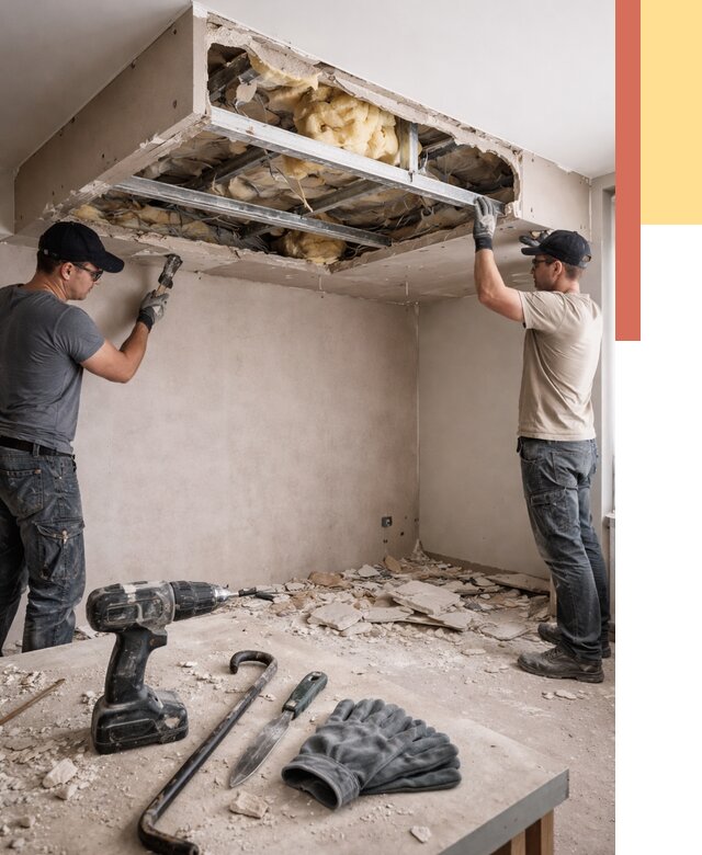 Демонтаж короба из гипсокартона в Каспийске от 1548 руб. — быстро и недорого | ОТДЕЛОЧНИК-Ксп