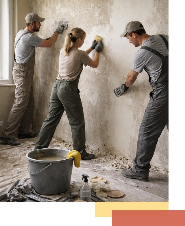 Очистка стен от клея и грунтовки в Каспийске качественно и быстро