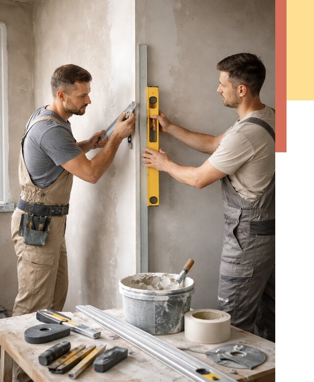 Выведение углов стен в Каспийске от 1883 руб. быстро и недорого | ОТДЕЛОЧНИК-Ксп