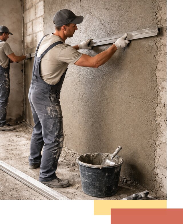 Штукатурка стен цементно-песчаная в Каспийске профессионально