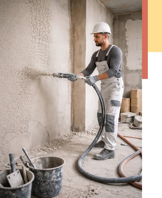 Машинная штукатурка стен в Каспийске под ключ от 6618 руб./м2 | ОТДЕЛОЧНИК-Ксп