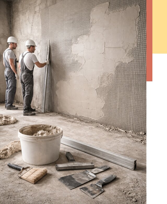 Штукатурка стен по сетке в Каспийске от 5600 руб./м2 — быстро и недорого | ОТДЕЛОЧНИК-Ксп