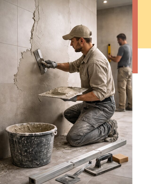 Штукатурка стен в ванной в Каспийске от 4581 руб./м² — выравнивание под ключ | ОТДЕЛОЧНИК-Ксп