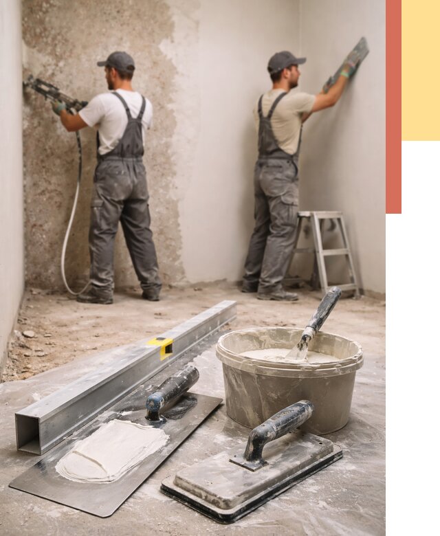 Штукатурка стен под обои в Каспийске от 4581 руб./м2 — выравнивание под обои | ОТДЕЛОЧНИК-Ксп