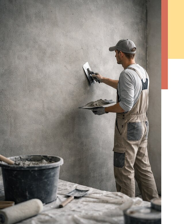 Декоративная штукатурка под бетон в Каспийске от 2545 руб./м² — нанесение под ключ | ОТДЕЛОЧНИК-Ксп