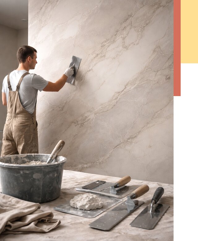 Декоративная штукатурка под мрамор в Каспийске от 2851 руб./м² — быстро и недорого | ОТДЕЛОЧНИК-Ксп