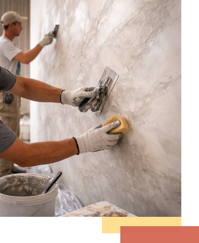 Декоративная штукатурка под мрамор в Каспийске для стен и потолков