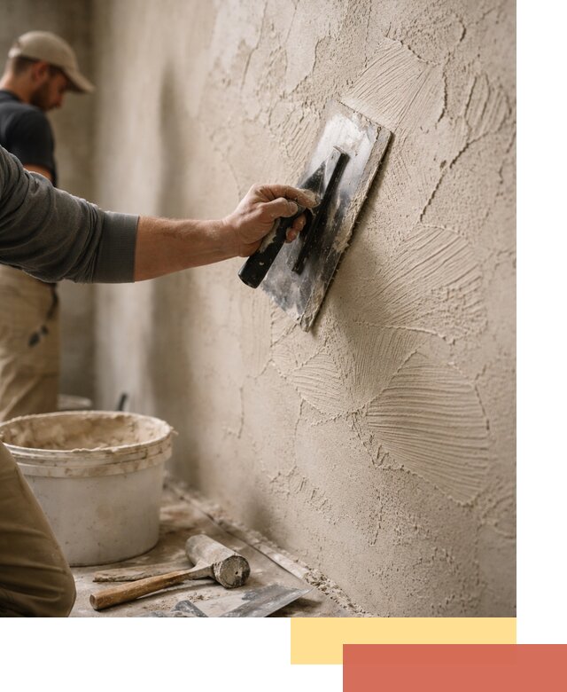 Фактурная штукатурка стен в Каспийске — монтаж, отделка, реставрация