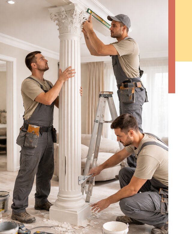 Установка декоративных колонн в Каспийске от 12217 руб. под ключ | ОТДЕЛОЧНИК-Ксп