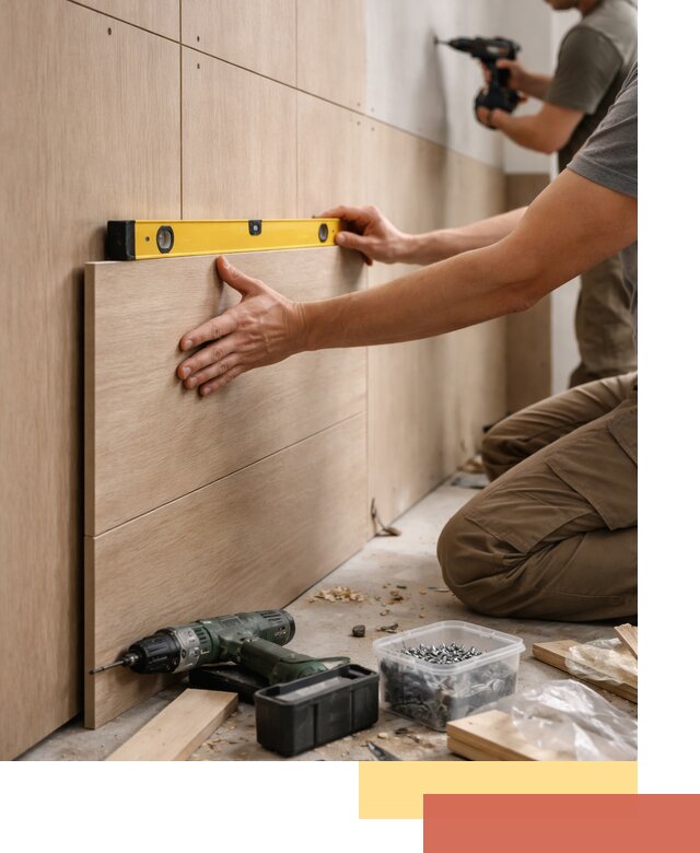 Профессиональный монтаж МДФ панелей на стены в Каспийске