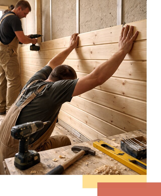 Монтаж деревянной вагонки на стены в Каспийске быстро и качественно