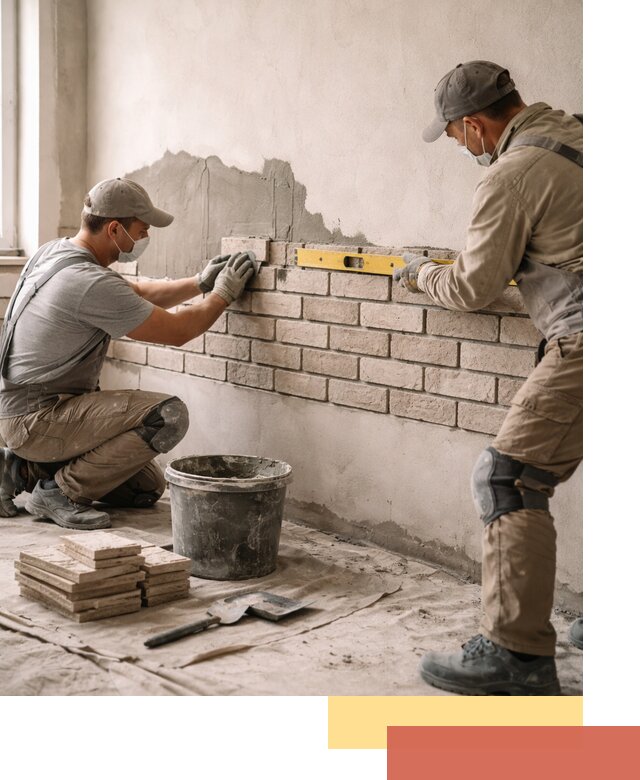 Монтаж декоративного кирпича профессионально в Каспийске