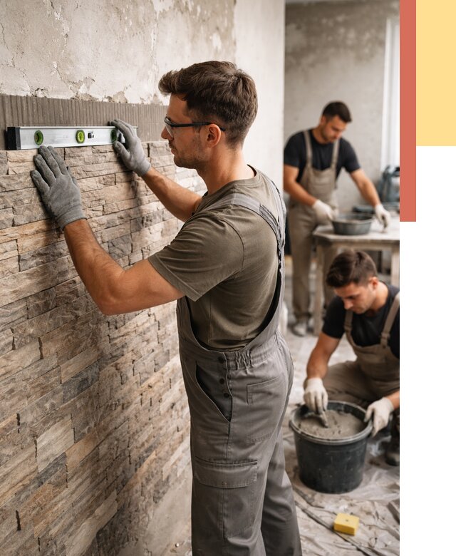 Монтаж искусственного камня в Каспийске от 4581 руб. под ключ | ОТДЕЛОЧНИК-Ксп