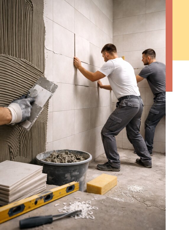 Укладка плитки на стены в Каспийске от 865 руб. — качественно и недорого | ОТДЕЛОЧНИК-Ксп