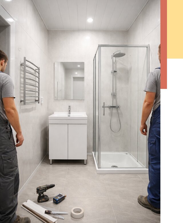 Отделка ванной комнаты панелями ПВХ в Каспийске от 4581 руб. за м2 | ОТДЕЛОЧНИК-Ксп