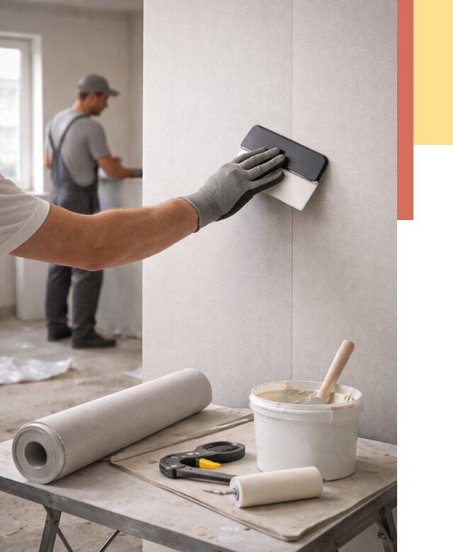 Поклейка обоев под покраску в Каспийске от 3563 руб. за м2 | ОТДЕЛОЧНИК-Ксп