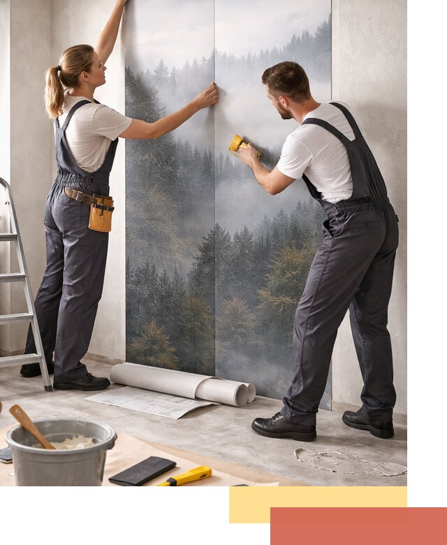 Поклейка фотообоев профессионально в Каспийске под ключ