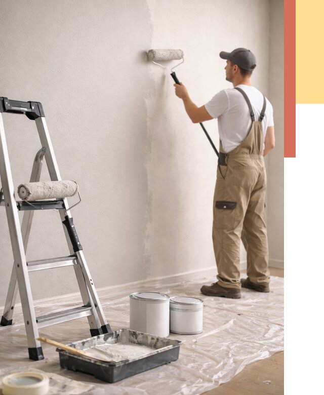 Покраска стен латексной краской в Каспийске от 4581 руб. за м2 | ОТДЕЛОЧНИК-Ксп