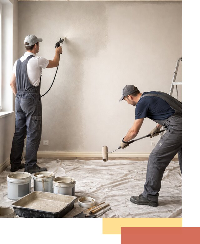 Покраска стен моющейся краской и защита поверхностей в Каспийске