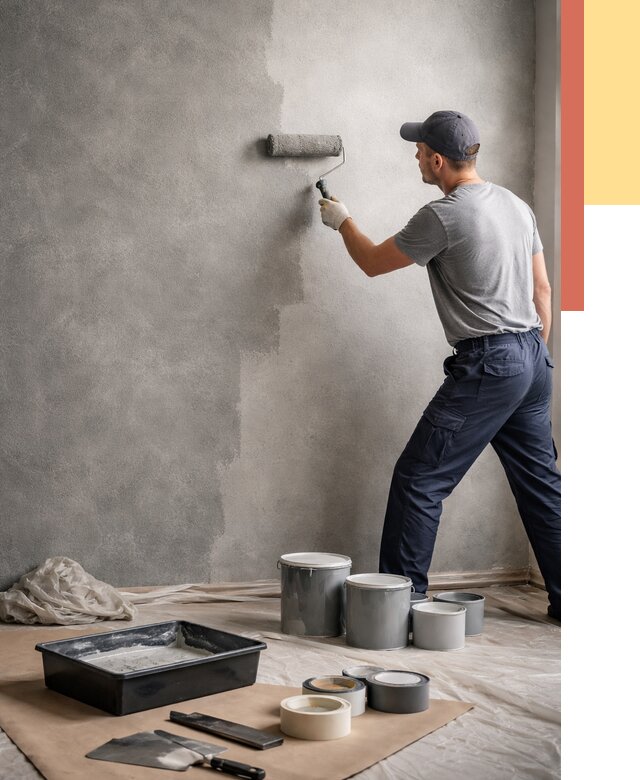 Покраска стен под бетон в Каспийске от 662 руб. за м2 — быстро и недорого | ОТДЕЛОЧНИК-Ксп