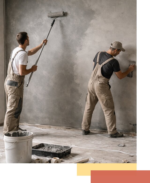 Покраска стен под бетон в Каспийске профессионально и недорого