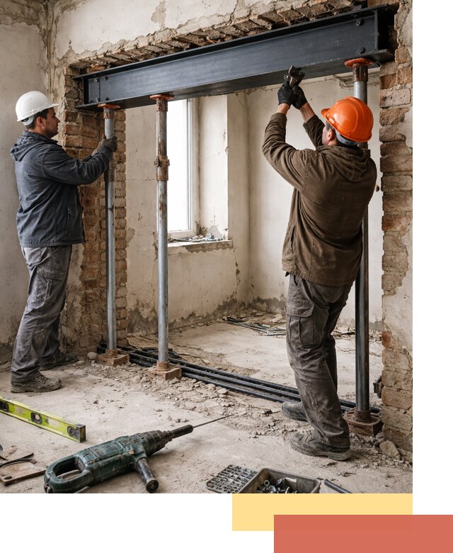 Усиление проема в стене в Каспийске для расширения и безопасности