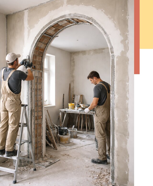 Устройство арочного проема в Каспийске от 9672 руб. под ключ — быстро и недорого | ОТДЕЛОЧНИК-Ксп