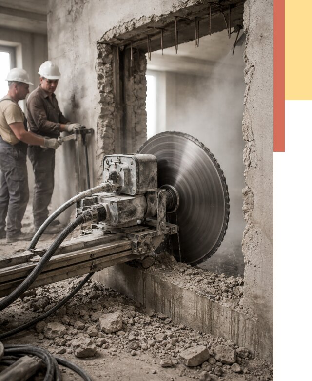 Алмазная резка проемов в Каспийске от 4581 руб. быстро и недорого | ОТДЕЛОЧНИК-Ксп