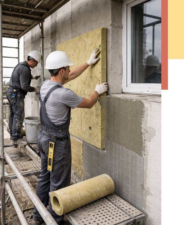 Утепление стен в Каспийске от 4378 руб. под ключ — быстро и недорого | ОТДЕЛОЧНИК-Ксп