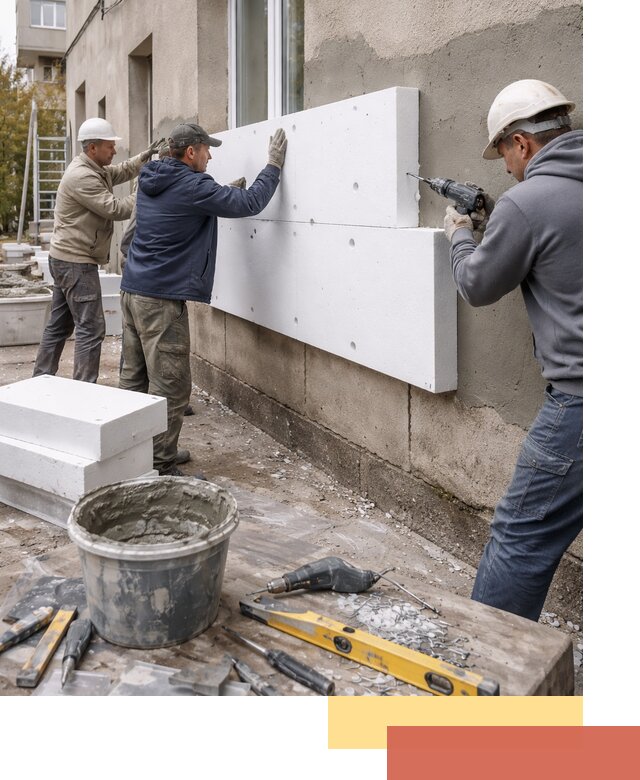 Утепление наружных стен пенопластом в Каспийске