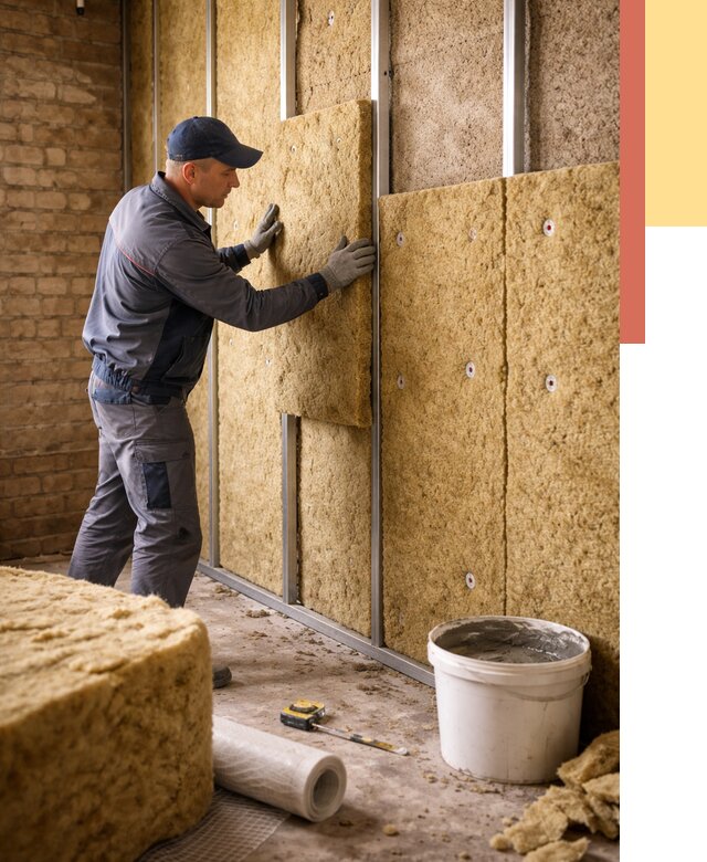 Утепление стен минватой в Каспийске от 1374 руб./м2 — недорого и быстро | ОТДЕЛОЧНИК-Ксп