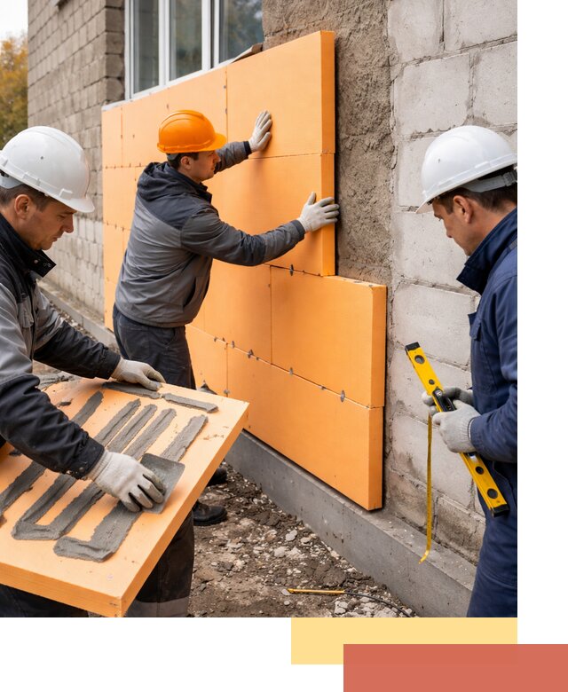 Утепление фасада пеноплексом под ключ в Каспийске