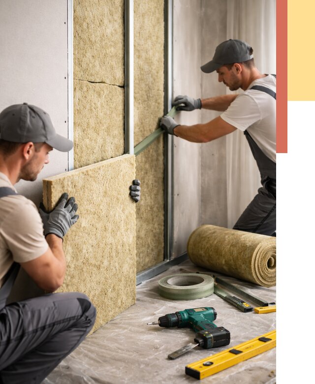 Шумоизоляция стен в Каспийске под ключ от 1883 руб. | ОТДЕЛОЧНИК-Ксп