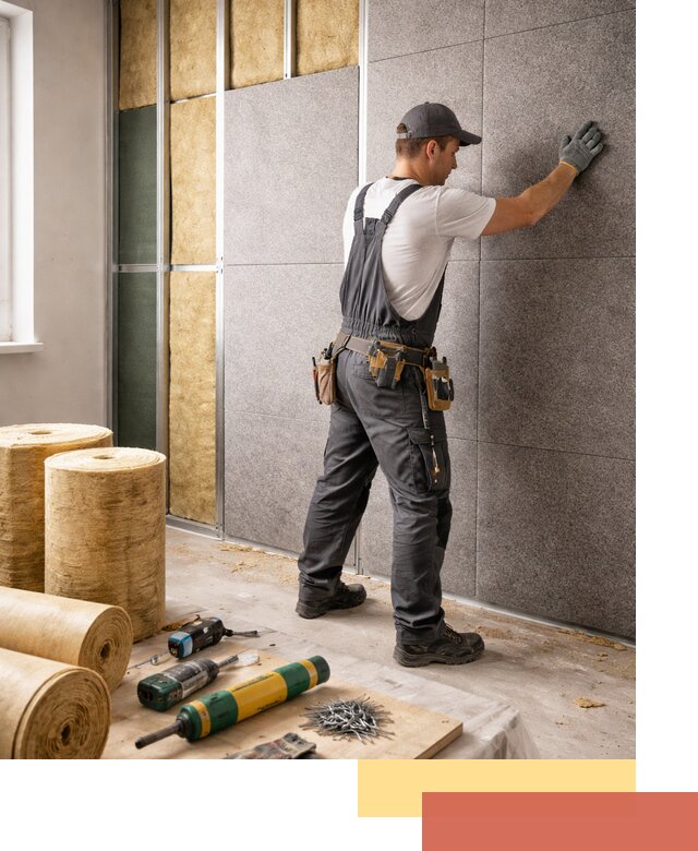 Профессиональная шумоизоляция стен в Каспийске для квартиры и офиса