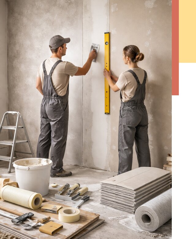 Отделка стен в Каспийске от 1527 руб/м² — недорого, быстро, под ключ | ОТДЕЛОЧНИК-Ксп