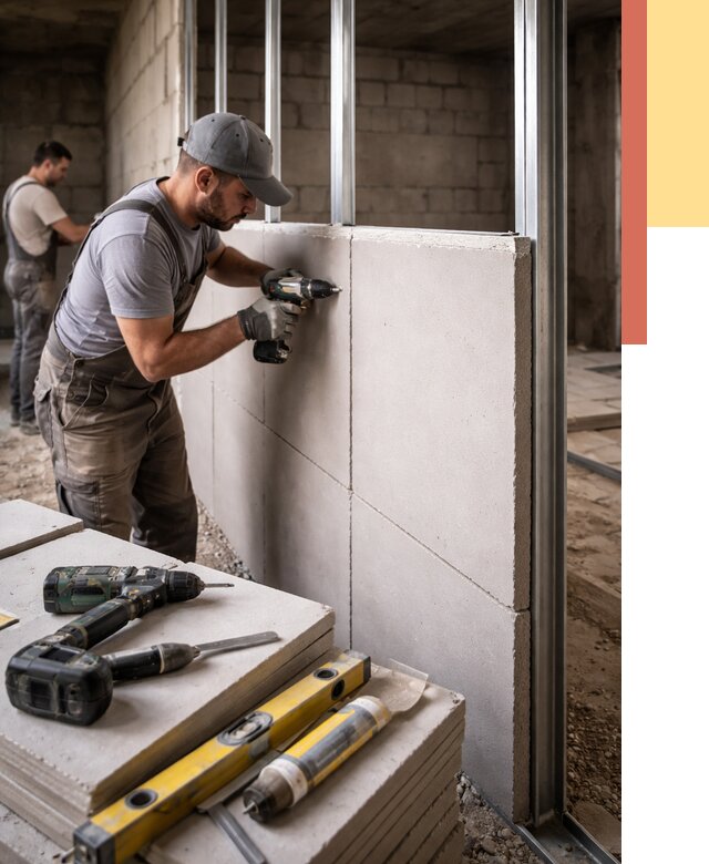 Кладка влагостойких перегородок ПГП в Каспийске от 1222 руб. под ключ | ОТДЕЛОЧНИК-Ксп