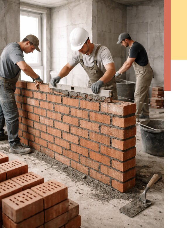 Кладка перегородок из кирпича в Каспийске от 3563 руб. за м² | ОТДЕЛОЧНИК-Ксп