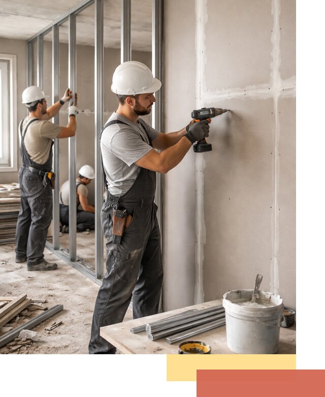 Перегородки из огнестойкого гипсокартона в Каспийске под ключ