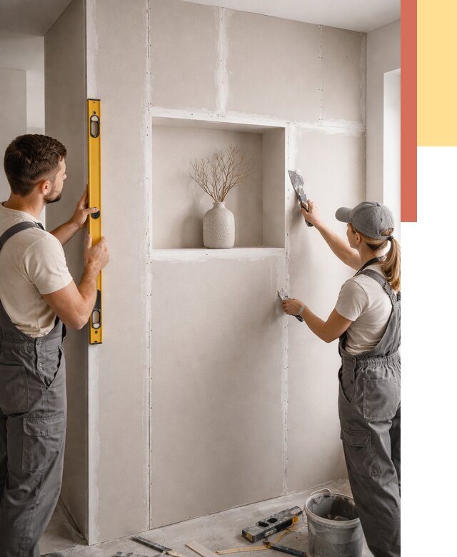 Перегородка из гипсокартона с нишей в Каспийске от 3309 руб. под ключ | ОТДЕЛОЧНИК-Ксп