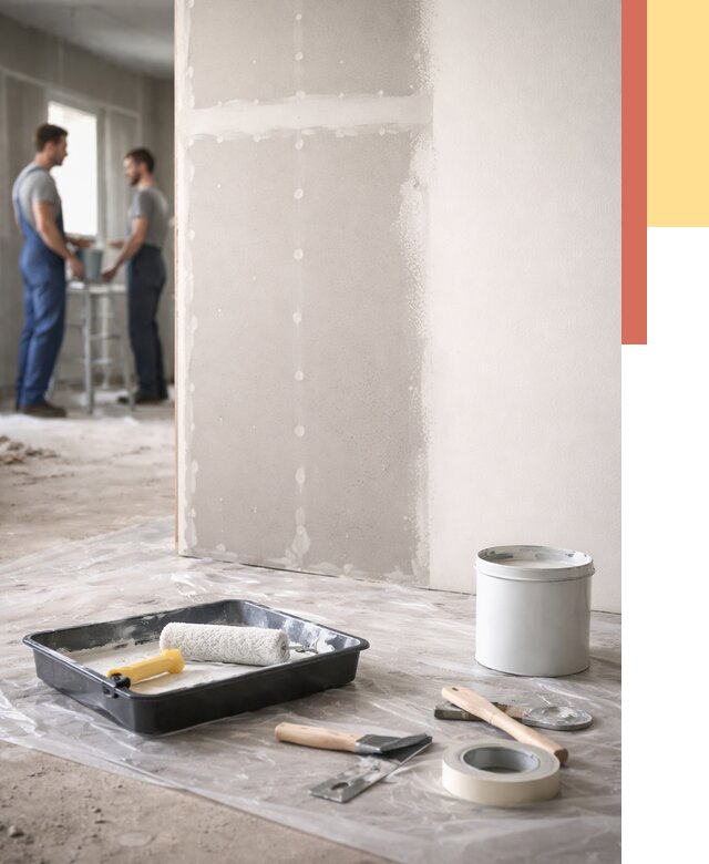 Покраска перегородок из гипсокартона в Каспийске от 4581 руб. под ключ | ОТДЕЛОЧНИК-Ксп