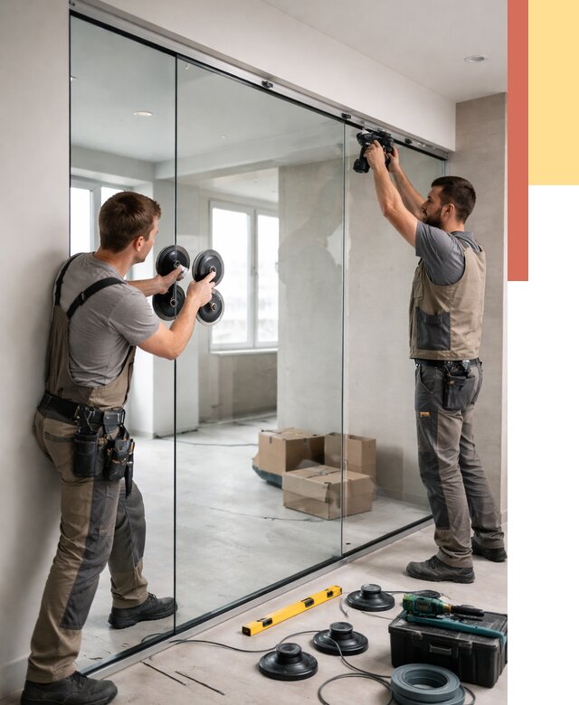 Монтаж стеклянных перегородок в Каспийске от 6618 руб. | ОТДЕЛОЧНИК-Ксп