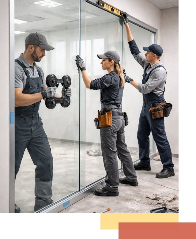 Профессиональный монтаж стеклянных перегородок в Каспийске